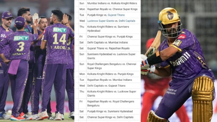KKR IPL 2026 Schedule